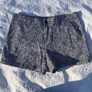 Black and white swirly shorts